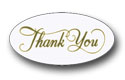 "Thank You" 1 X 2 Oval-Clear Label